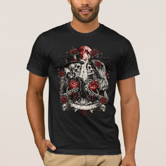 Camiseta Gothic Skeleton Couple Valentine T-Shirt