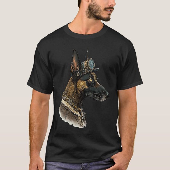Camiseta Gothic Steampunk Belgian Malinois (Anverso)