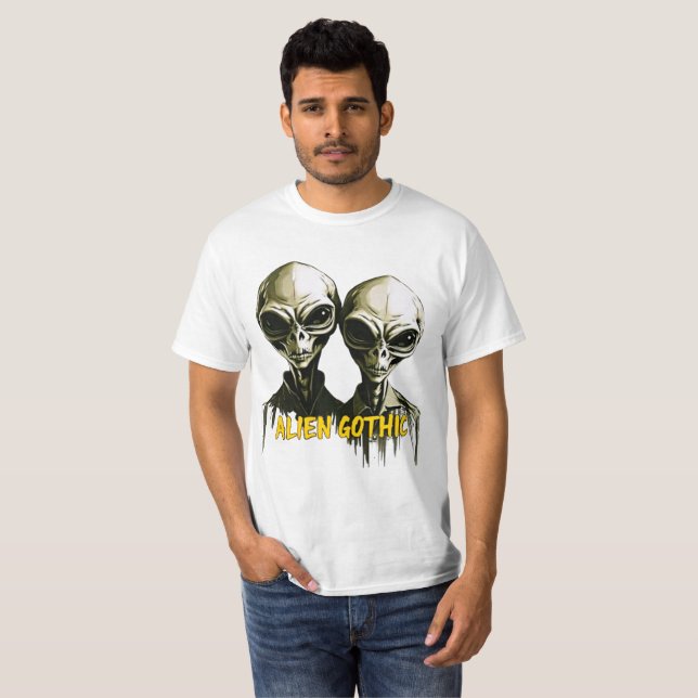 Camiseta gótica alienígena - Retro Art Redefinido (Anverso completo)