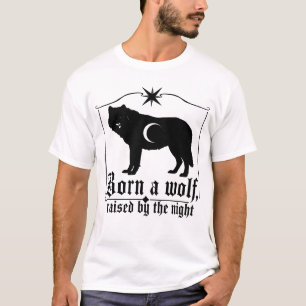 Camiseta gótica Born a Wolf Raised by the Night