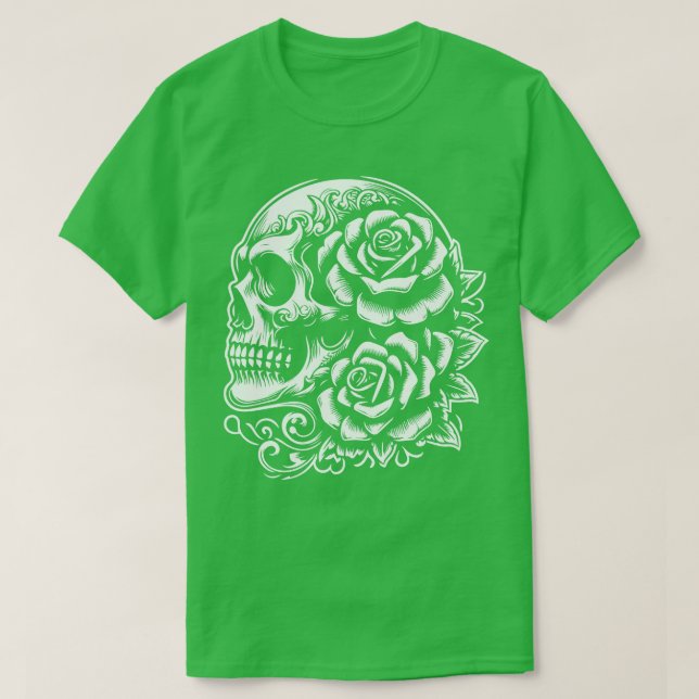 Camiseta gótica con rosas 3 (Diseño del anverso)