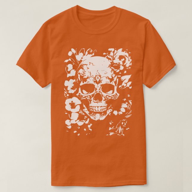 Camiseta gótica con rosas 5 (Diseño del anverso)