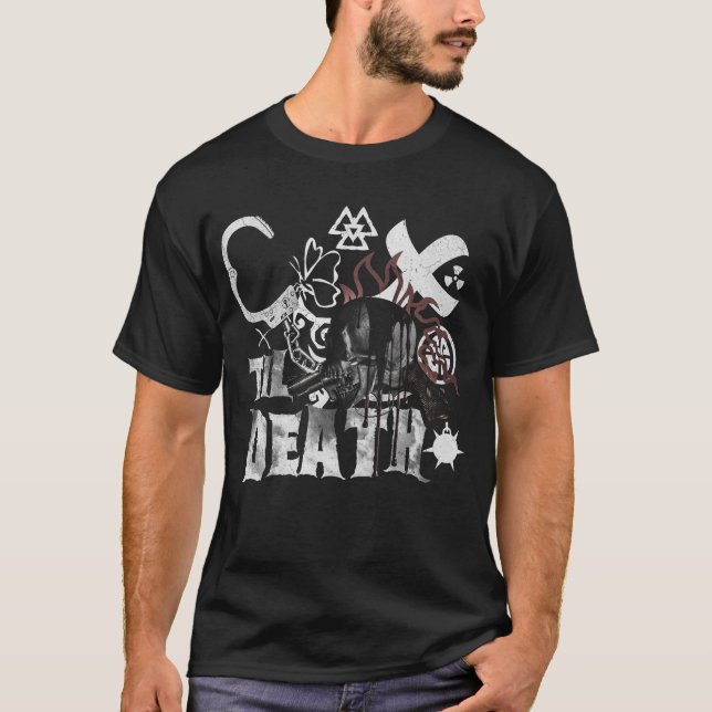 Camiseta gótica de cráneo hasta la muerte para fie (Anverso)