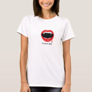 Camiseta gótica de Halloween con dientes de vampir