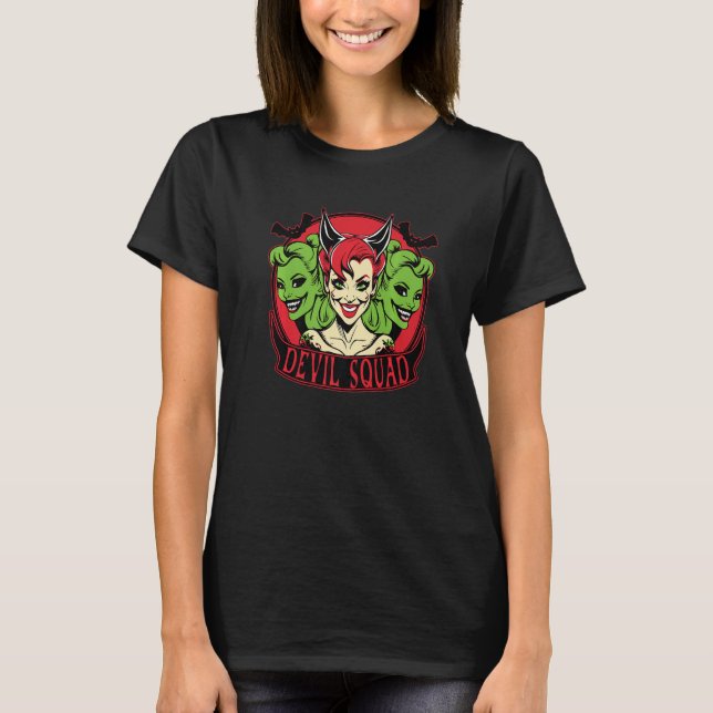 Camiseta Gótica Devil Squad Birday and Event Group Mujeres (Anverso)