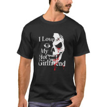 Camiseta gótica esquelética de amor por mi novia