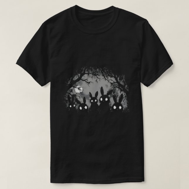 Camiseta gótica grunge de bosque de conejos espelu (Diseño del anverso)