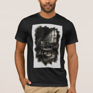 Camiseta gótica grunge oscura de silla abandonada