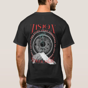 Camiseta gótica iluminada por ojos rotos