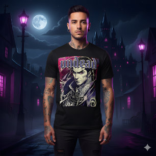 Camiseta gótica retro de vampiro no muerto