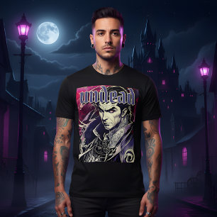 Camiseta gótica retro de vampiro no muerto