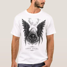 Camiseta gótica Y2K Lost Angel – Alas de Ángel Osc