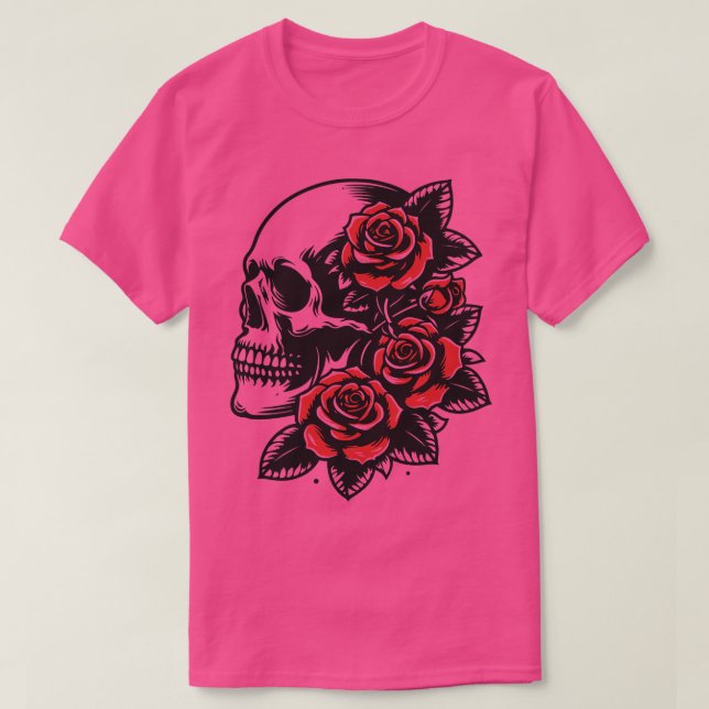 Camiseta gótica y rosas 1 (Diseño del anverso)