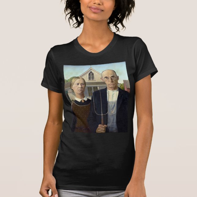 Camiseta Gótico americano icónico de Grant Wood (Anverso)
