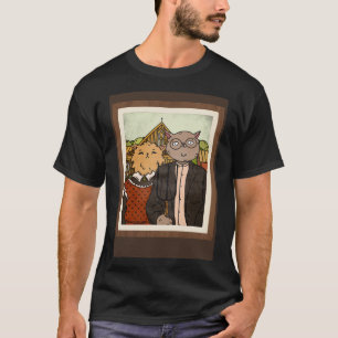 Camiseta Gótico americano pintando gato