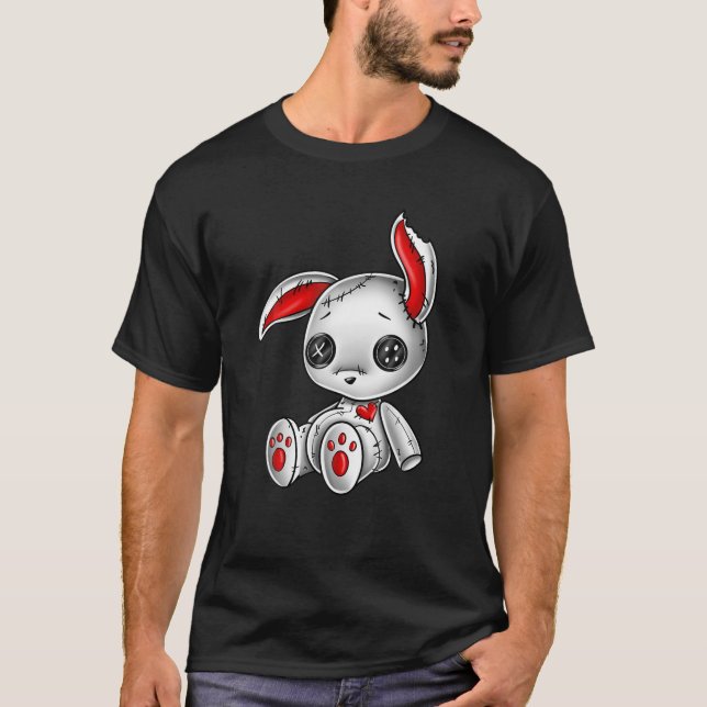 Camiseta Gótico Bunny Cute Gótico Bunny Red Heart (Anverso)