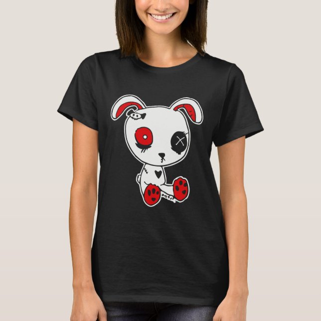 Camiseta Gótico Bunny Lazy Halloween disstume asustado góti (Anverso)