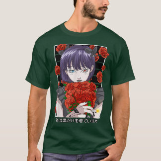 Camiseta Gótico Chica gótico Rosas estético japonés va