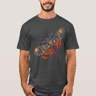 Camiseta Gótico de calavera de polilla de calavera de vinta