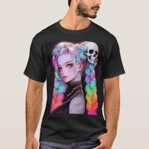 Camiseta Gótico de cráneo de roca de Punk suave Chica de an