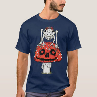 Camiseta Gótico de hongos de rana de algodón de escarabajo 