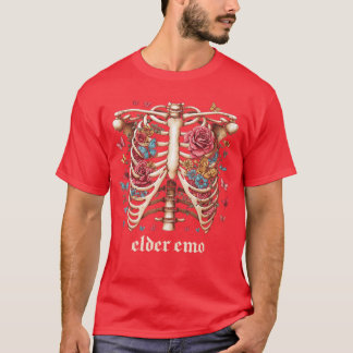 Camiseta Gótico de jaulas para adultos mayores Emo Skeleton