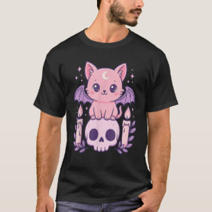 Camiseta Gótico de la torta de gato lindo cráneo de la barb