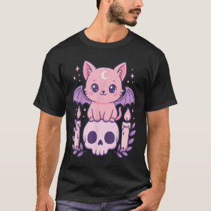 Camiseta Gótico de la torta de gato lindo cráneo de la barb