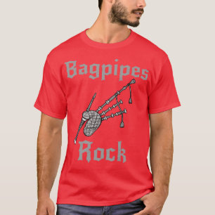 Camiseta Gótico de rock para músico escocés Bagpipes