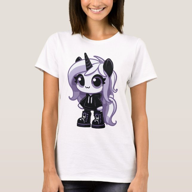 Camiseta Gótico De Unicornio Cute Kawaii Pastel Para Emo (Anverso)