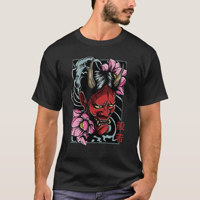Camiseta Gótico Demonio de tatuaje oriental tradicional de  (Anverso)