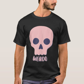 Camiseta Gótico dulce Skull Weirdo Pun gótico estético