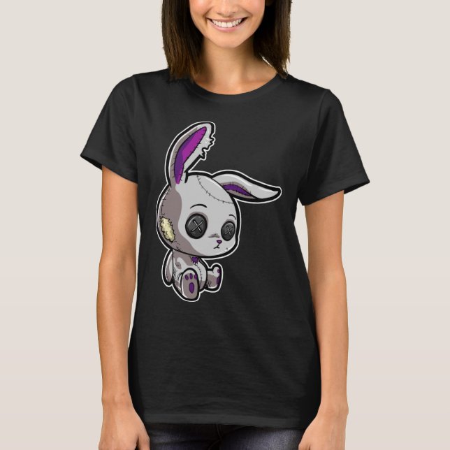 Camiseta Gótico Emo Oscuro Conejo Gótico Muñeca Bunny (Anverso)