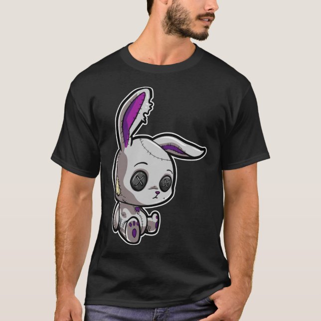 Camiseta Gótico Emo Oscuro Conejo Gótico Muñeca Bunny (Anverso)