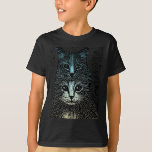 Camiseta Gótico espeluznante Gato artístico vintage
