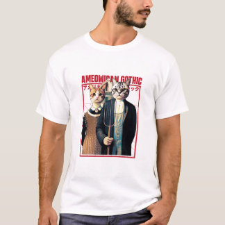 Camiseta Gótico Estadounidense - Elegancia felina para gran