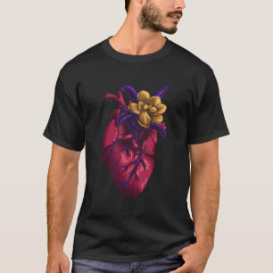 Camiseta Gótico floral Corazón anatómico mostrar tu amor