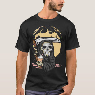 Camiseta Gótico Funny Grim Reaper Coffee Ice Cream