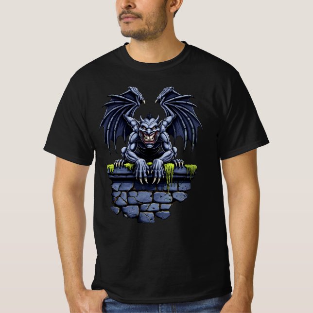Camiseta Gótico Gargoyle: Un guardián de la noche (Anverso)