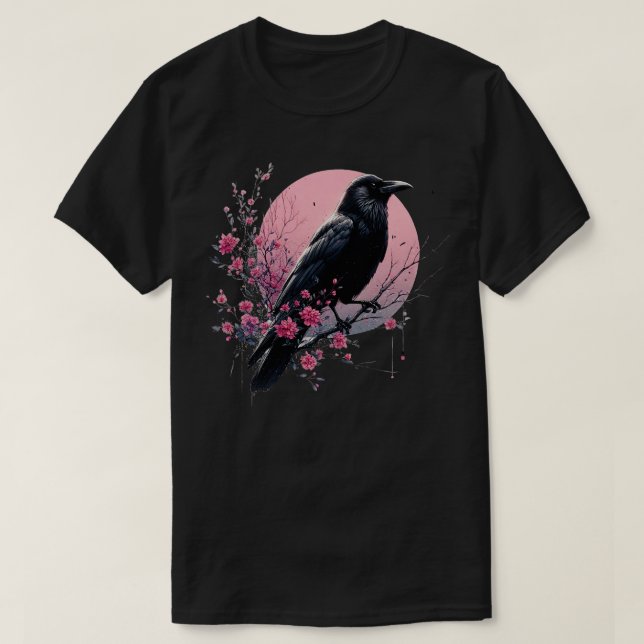 Camiseta Gótico Gótico Oscuro Sombrío Raven Crow WitchTree  (Diseño del anverso)