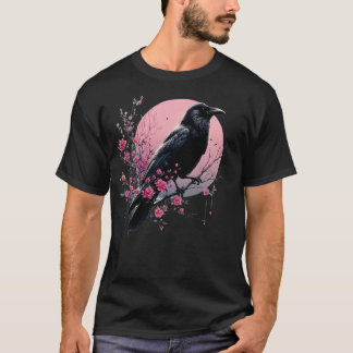 Camiseta Gótico Gótico Oscuro Sombrío Raven Crow WitchTree 