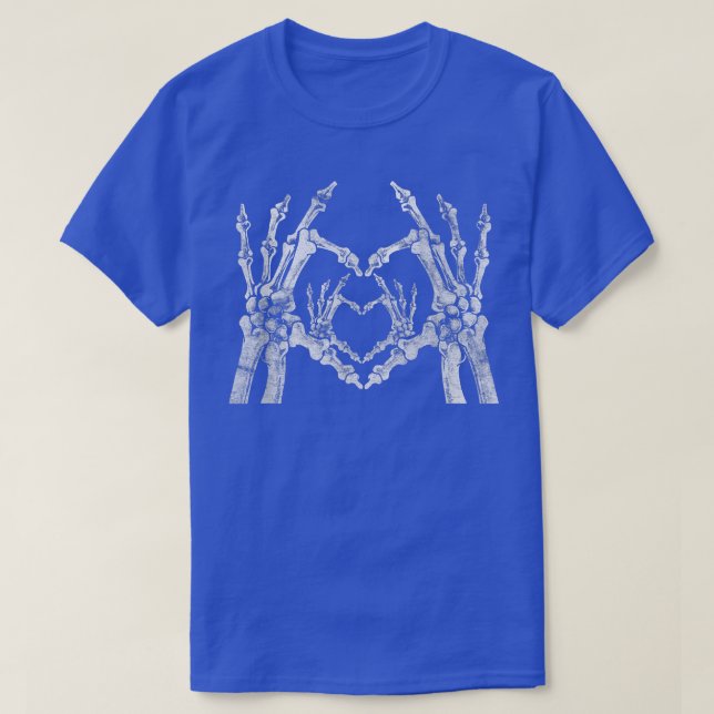 Camiseta Gótico Gótico Pastel Skeleton Manos Corazón Pareja (Diseño del anverso)