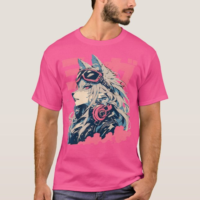 Camiseta Gótico Grunge Demon Anime Furry Wolf Horror Alt Ae (Anverso)
