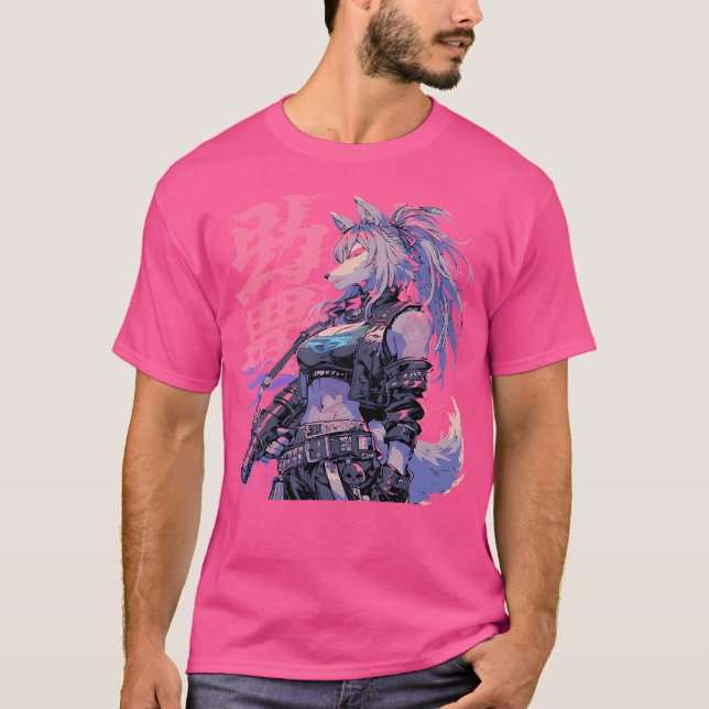 Camiseta Gótico Grunge Demon Anime Furry Wolf Horror Alt Ae (Anverso)