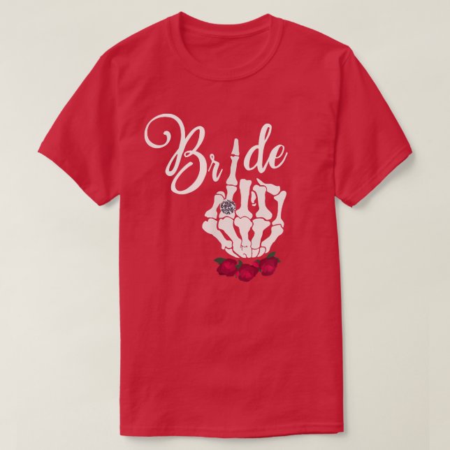 Camiseta Gótico Guay Bride Skeleton Ring Finger Gótico  (Diseño del anverso)