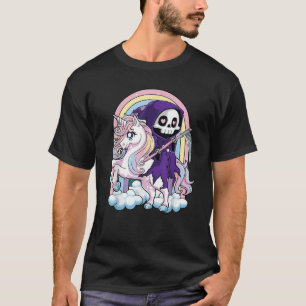 Camiseta Gótico Kawaii Pastel Cute Halloween Grim Reaper Ri