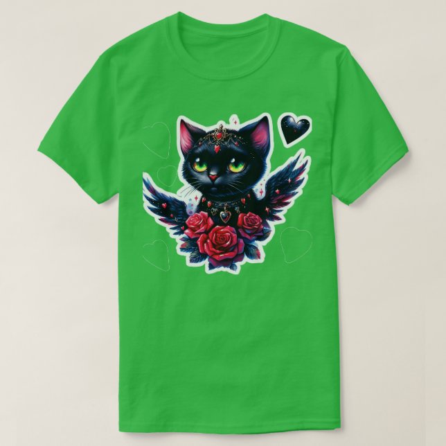 Camiseta Gótico lindo Gato día de San Valentín de gótico Pe (Diseño del anverso)