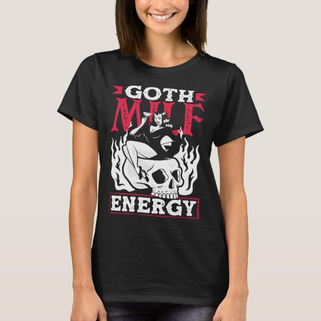 Camiseta Gótico Mamá Energía Oscuro Esqueleto Gótico (Anverso)