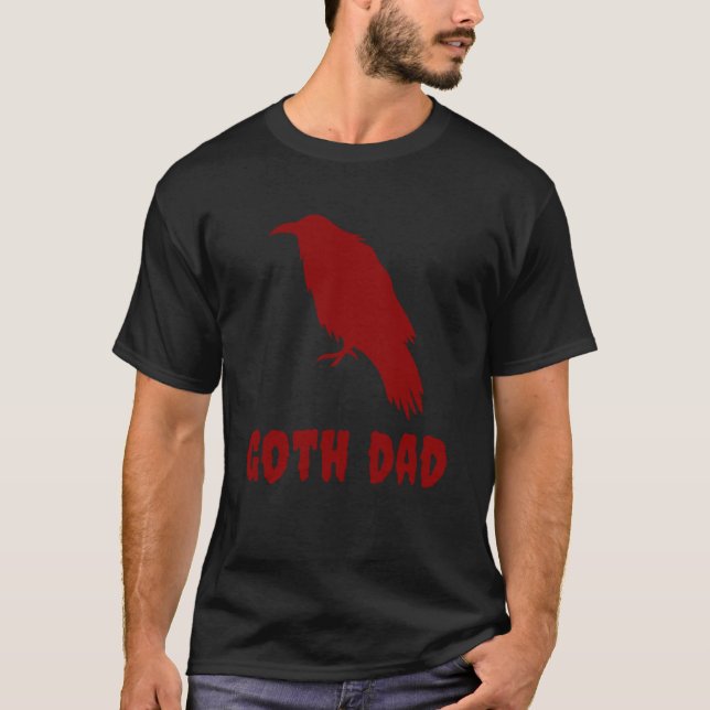 Camiseta Gótico Papá Gótico Día del Padre Emo Rojo y Negro (Anverso)