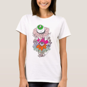 Camiseta Gótico Pastel Alien Eyeball Flores de Obeo Shirt